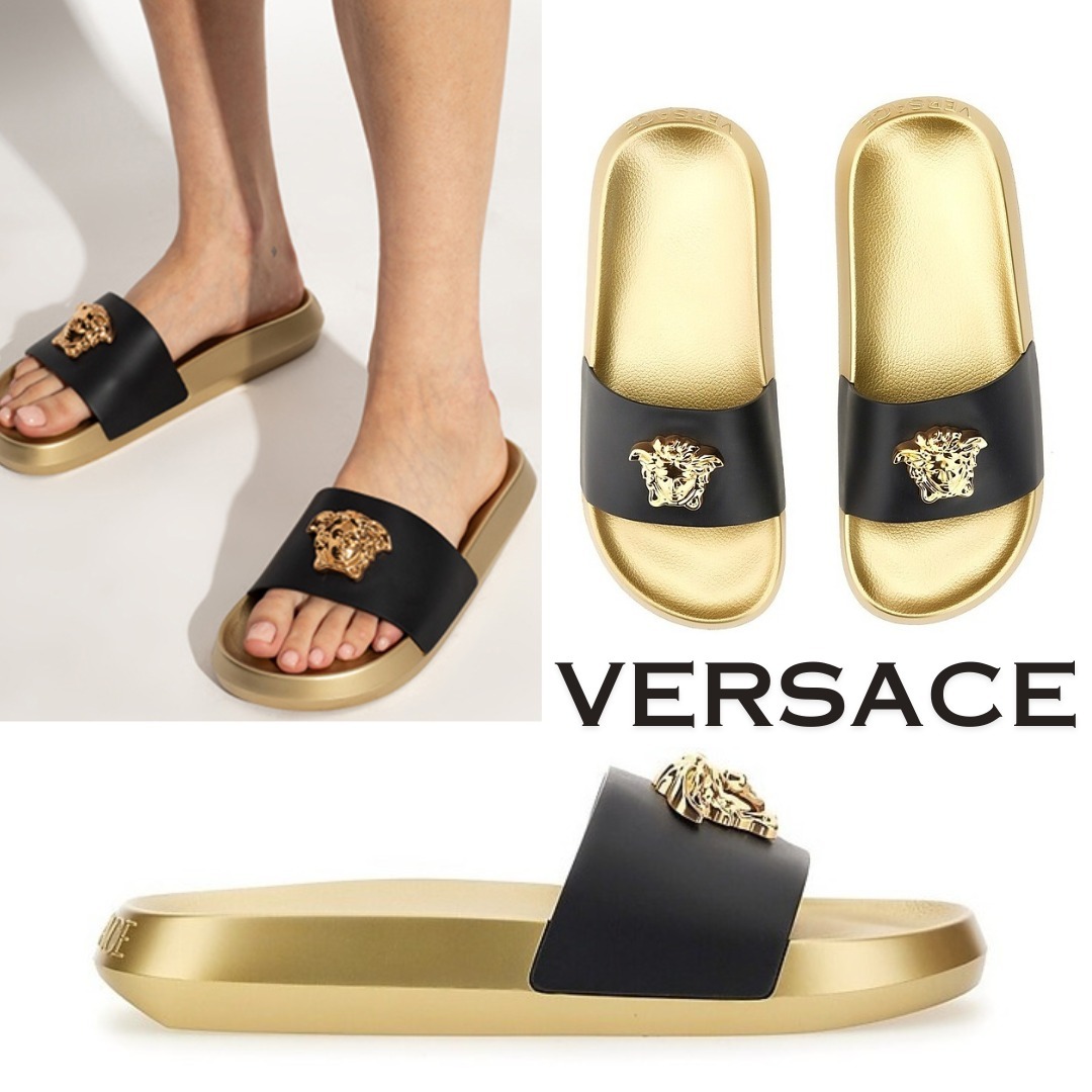 関税込 VERSACE ヴェルサーチ ラ メデューサ スライドサンダル