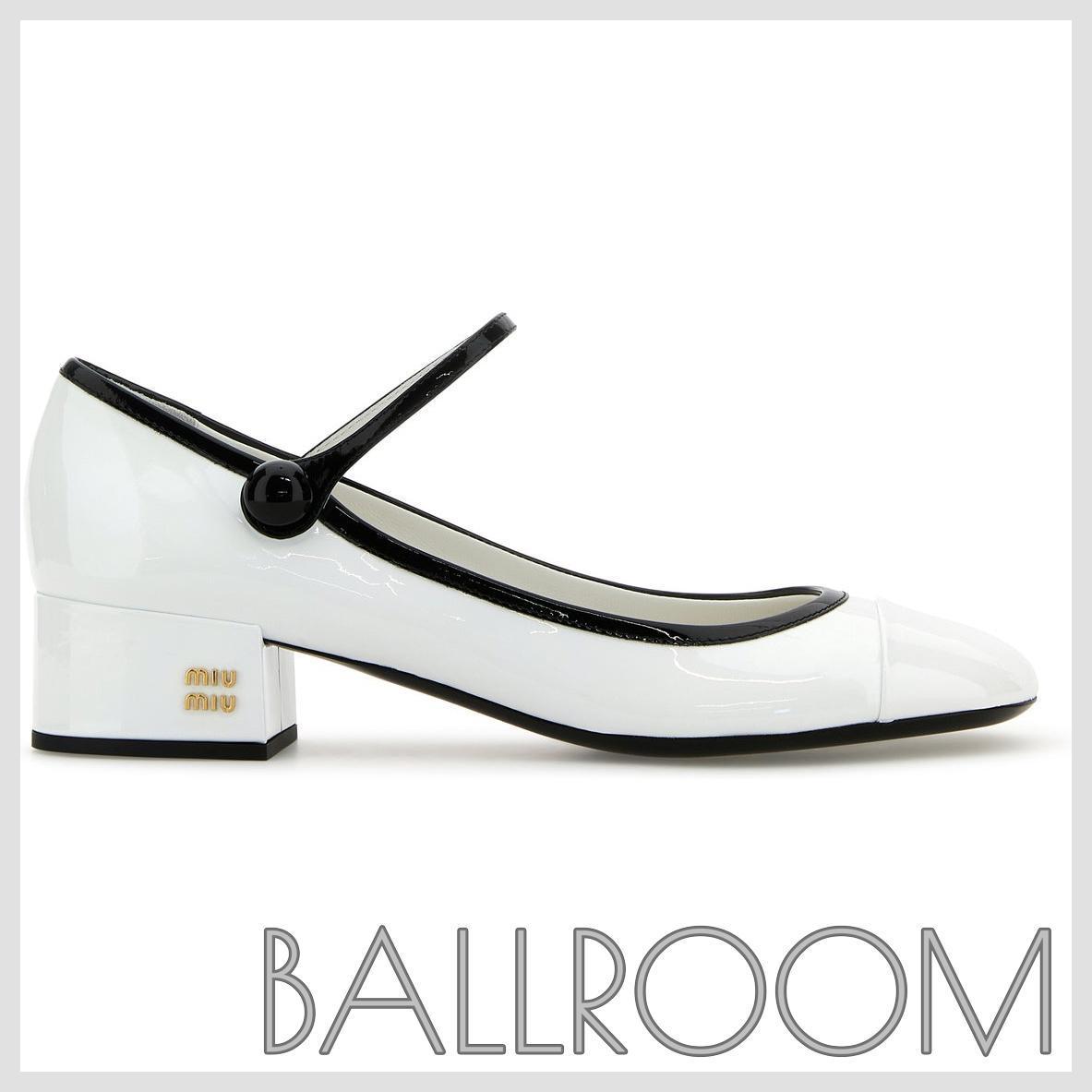 パンプス MIUMIU WHITE LEATHER PUMPS