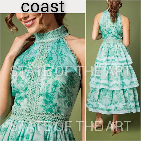 【COAST】ティアード ヘム ホルターネック マキシドレス
