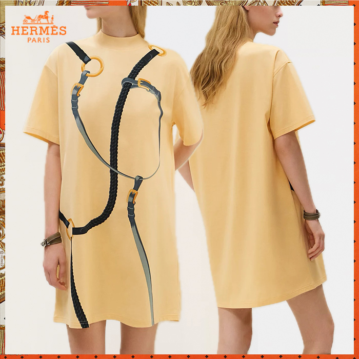 HERMES ドレス《コーチング・リミックス》イエロー DHL 直営店