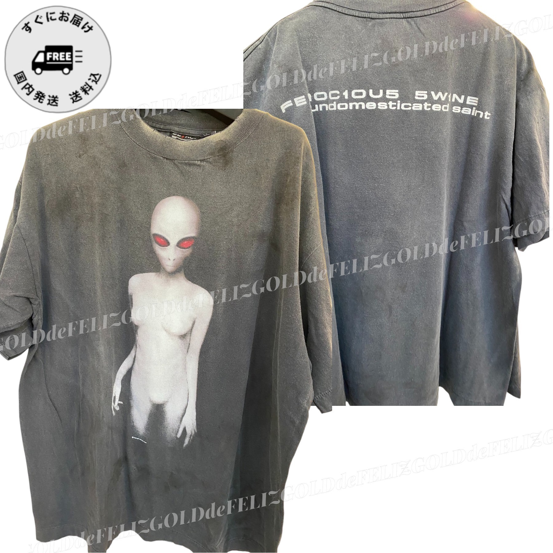 すぐにお届け セント マイケル エイリアン Tシャツ ブラック