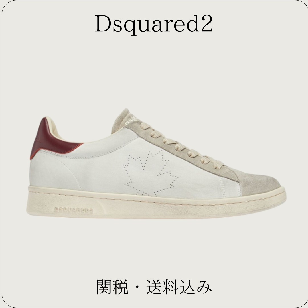 Dsquared2【スニーカー☆ホワイト/ボルドー】関税送料込