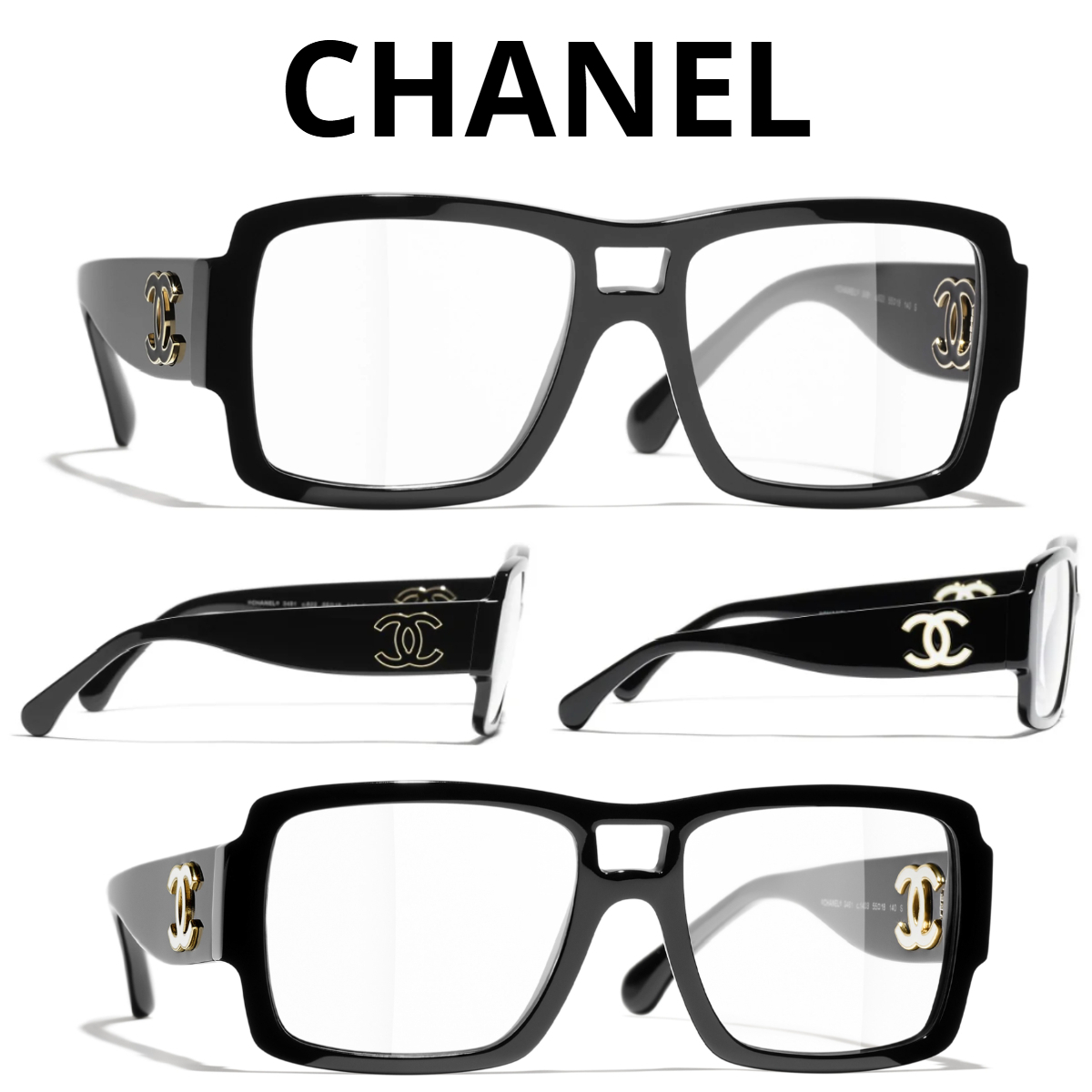 関税・送料込＊CHANEL＊CH3481 ロゴ スクエア メガネ