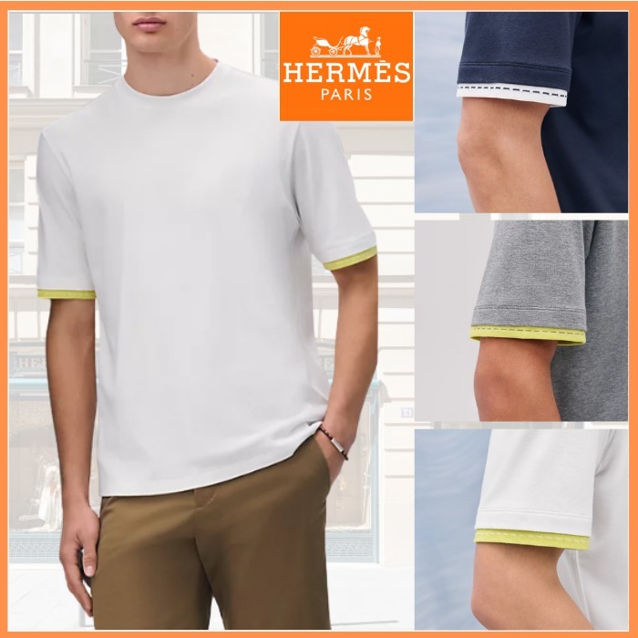 【おしゃれな夏コーデ】HERMES サドルステッチTシャツ