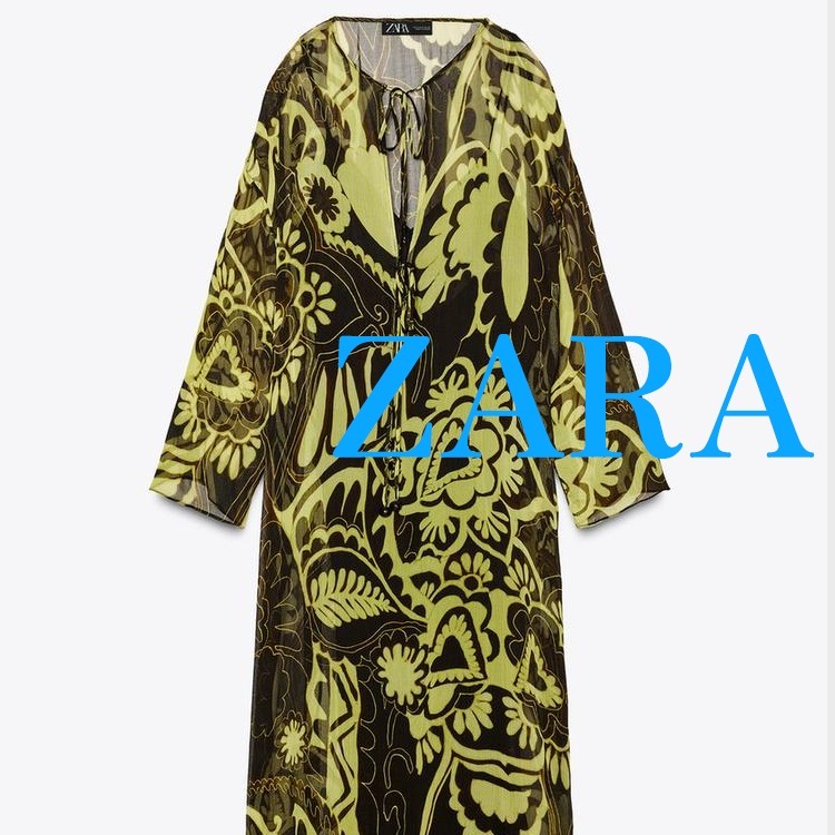 【ZARA】ZW COLLECTION プリント柄チュニックワンピース