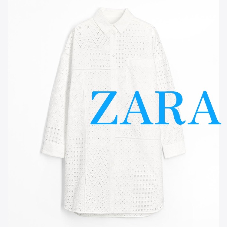 【ZARA】ZW COLLECTION カットワーク刺繍入りワンピース