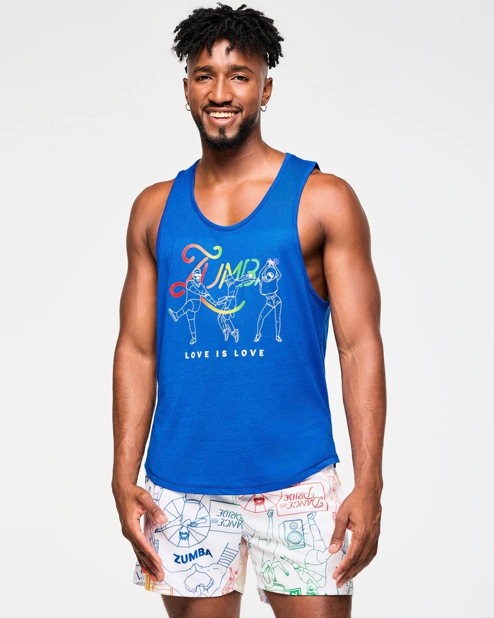 新作ユニセックス♪Zumba Men's Sleeveless Tank -Surfs Up Blue