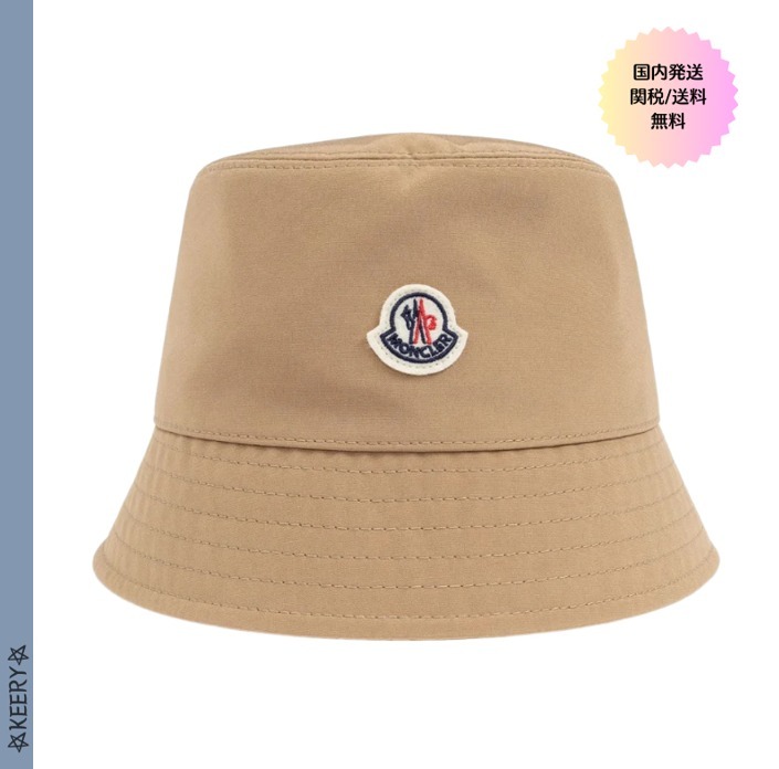 関税/送料込★Moncler★ロゴ パッチ バケットハット