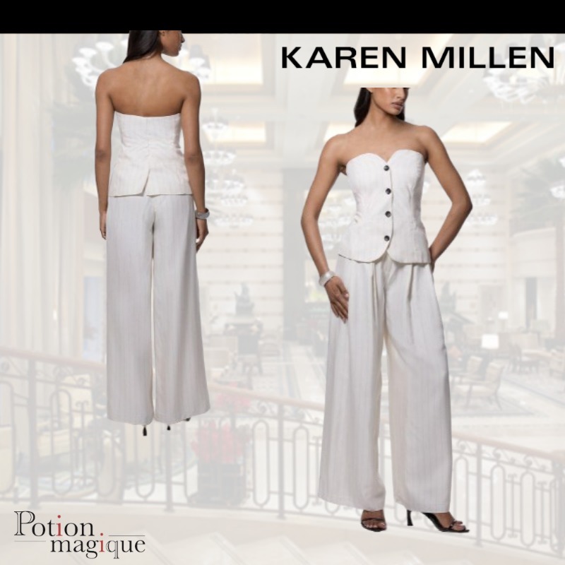 ★Karen Millen★ ピンストライプワイドレッグジャンプスーツ