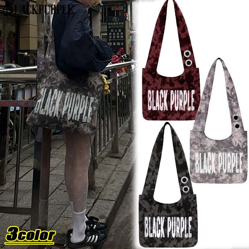 ●BLACKPURPLE● Deux-Eyelet Long Handle Bag (3色) unisex