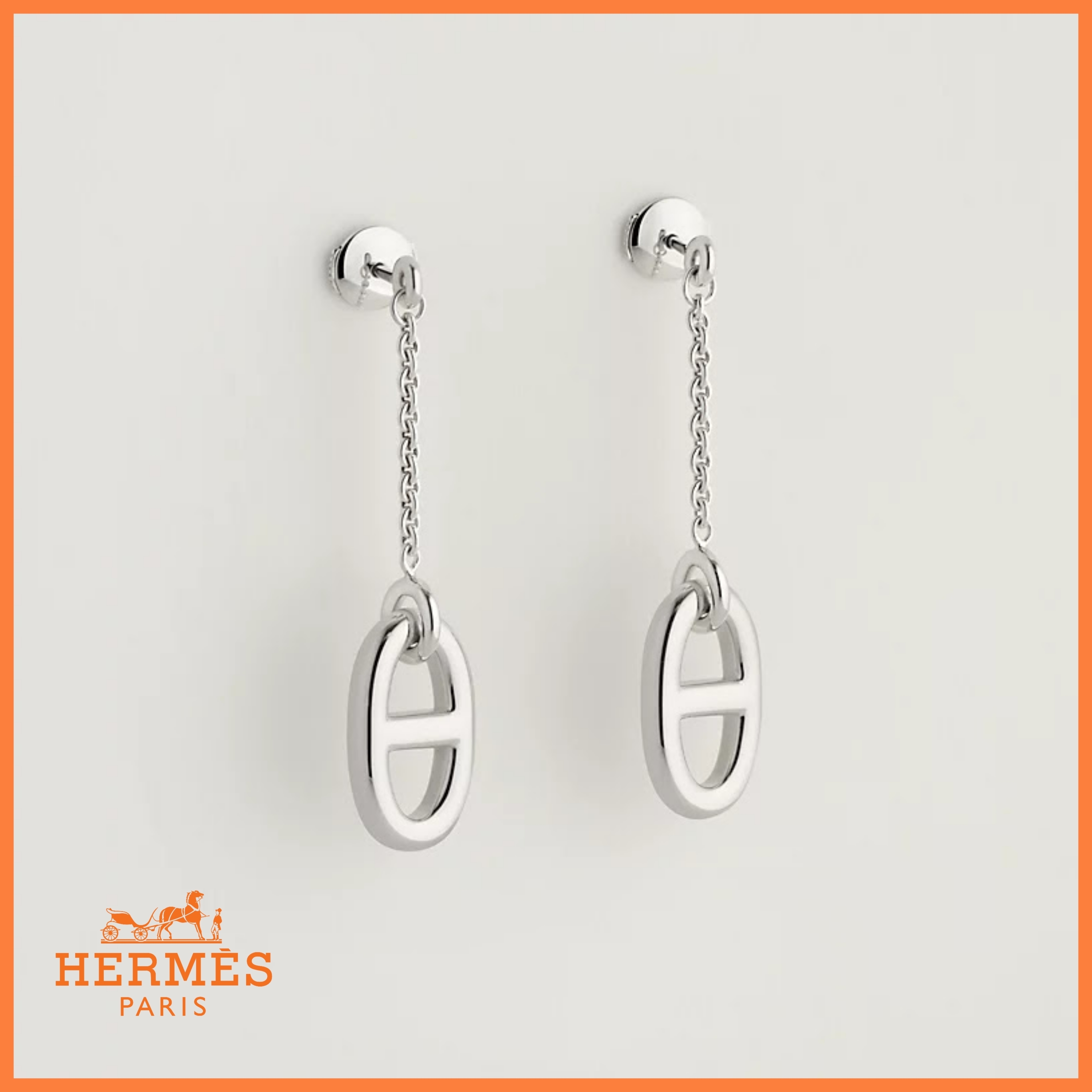 入手困難☆【HERMES】ファランドールピアス ミディアムモデル