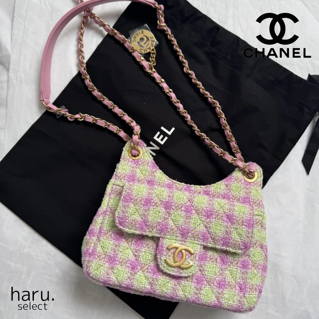 春カラー♡大人可愛い【CHANEL】シャネル ホーボーバッグ