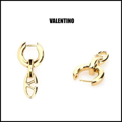 国内発送【VALENTINO】オバレット装飾 ピアス 真鍮 ゴールド ゴールド（金色）系 VALENTINO(ヴァレンティノ) ピアス(メンズ