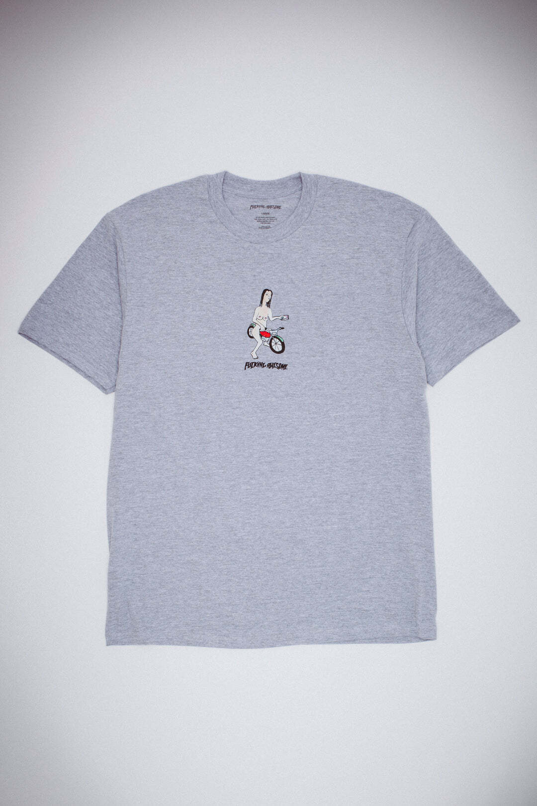【FUCKING AWESOME】 BIKE GIRL SHORT SLEEVE TEE HEATHER GREY