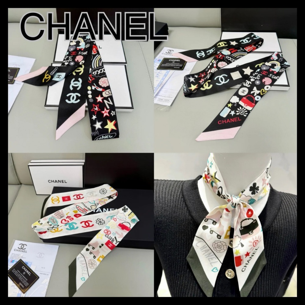 【ポップ×ラグジュアリー】CHANEL ロゴグラフィック ツイリー