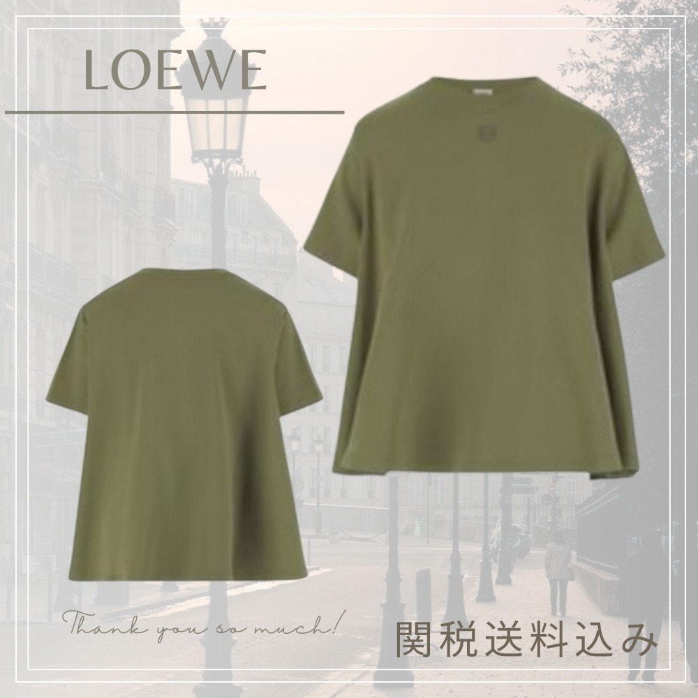 【LOEWE】トラペーズ トップス（コットンブレンド） クロップド ドレープ トラウザーズ（コットン&シルク） ブラック