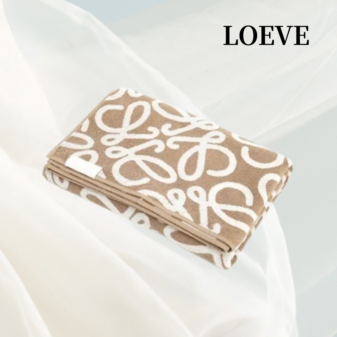 【LOEWE】ブラウン コットン ビーチタオル