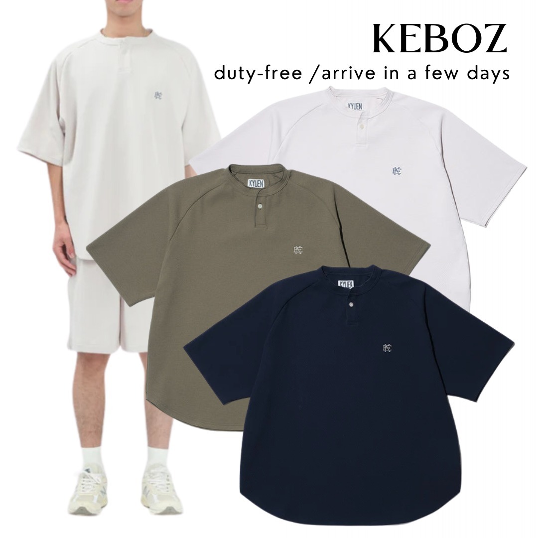 【KEBOZ】THERMAL HENLEY NECK TEE