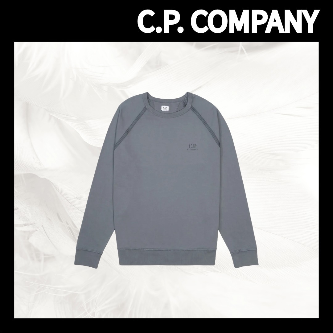 【C.P. COMPANY】Light Fleece Logo Crew Neck Sweatshirt