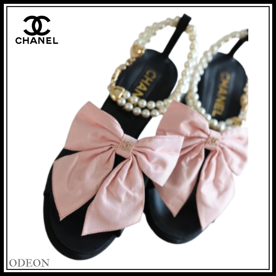 *エレガントリボン*【CHANEL】ストラップサンダル