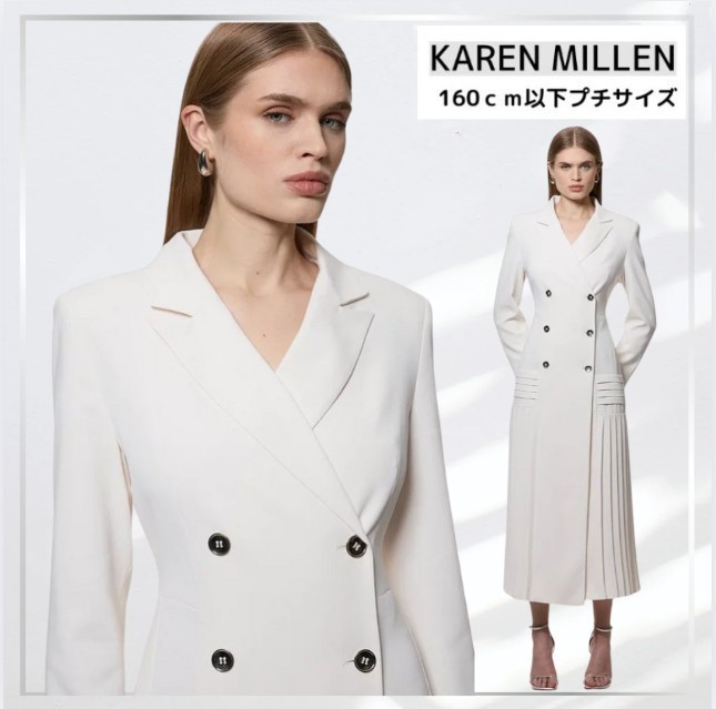 関税込 160ｃｍ以下 Karen Millen Petite  プリーツドレス