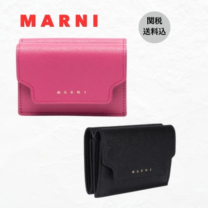【MARNI】関税送料込 カーフレザー 折りたたみ財布 ミニ財布