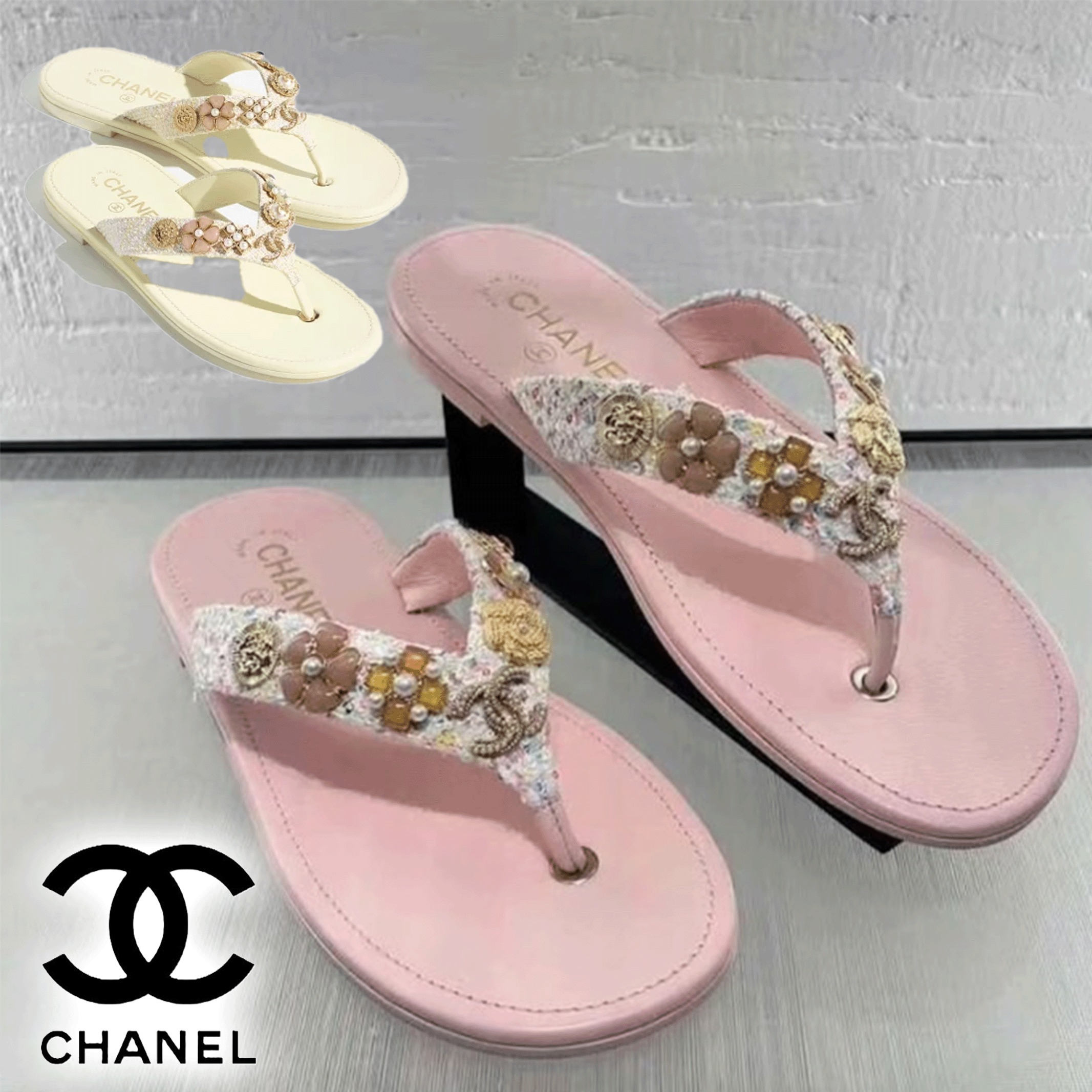足元から主役級の輝きを放つ★【CHANEL】ビーチサンダル