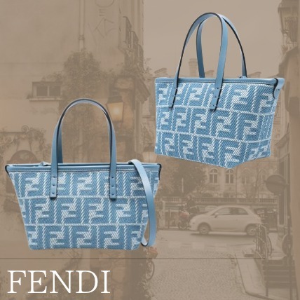 【FENDI】 FF ロール ミニ ハンドバッグ ブルー
