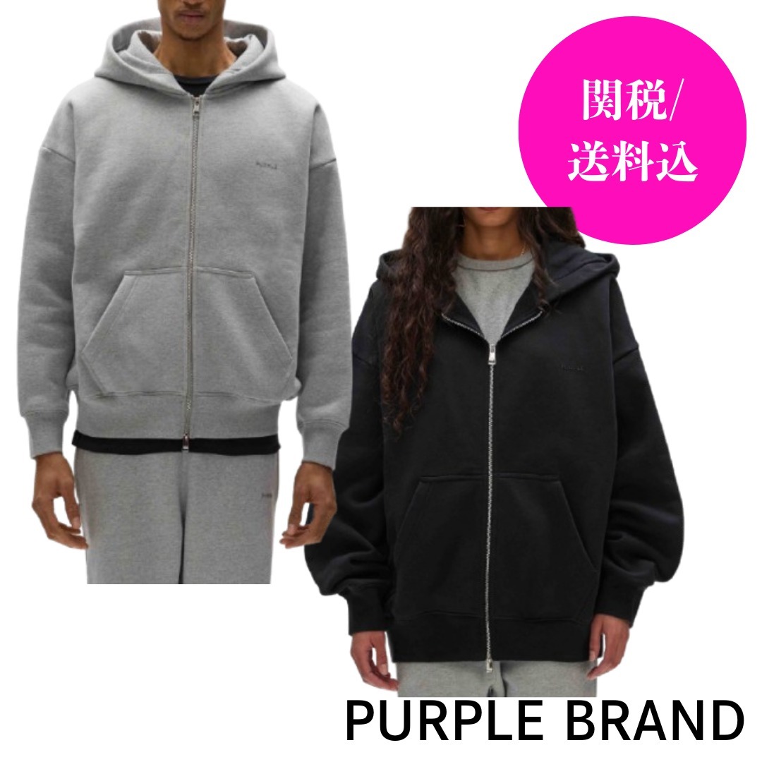 【関税込】PURPLE BRAND ブランクジップアップパーカー