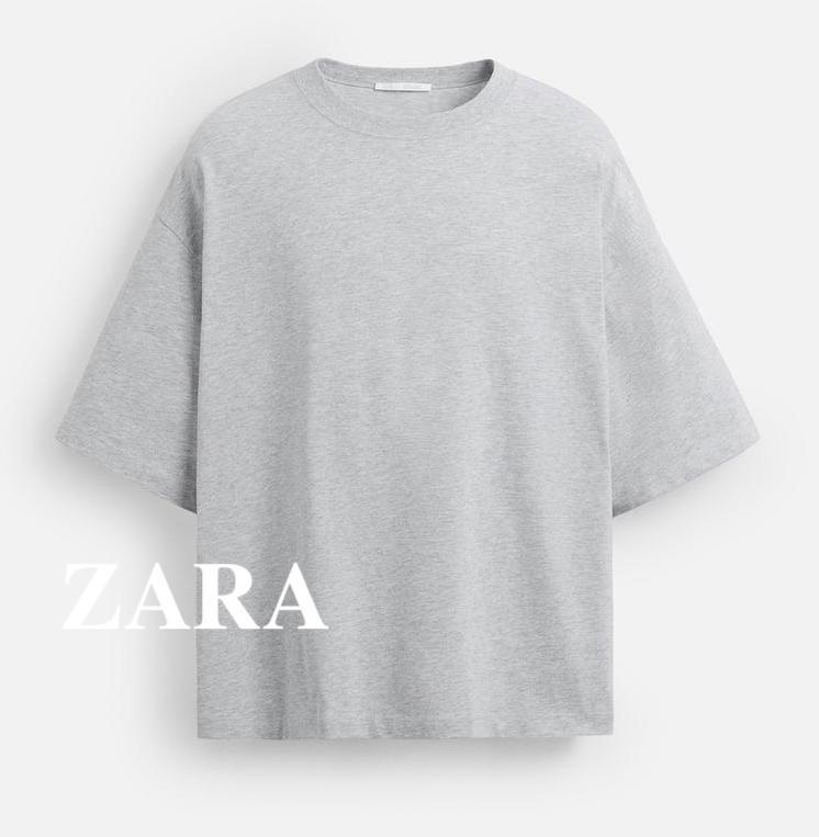 ★ドイツ発*ZARA*新作*ボクシーフィットTシャツ/GREY MARL★