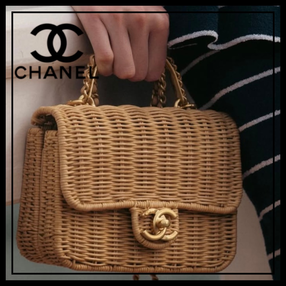 【ビーチのお供に♪】CHANEL COCOビーチ かごバッグ