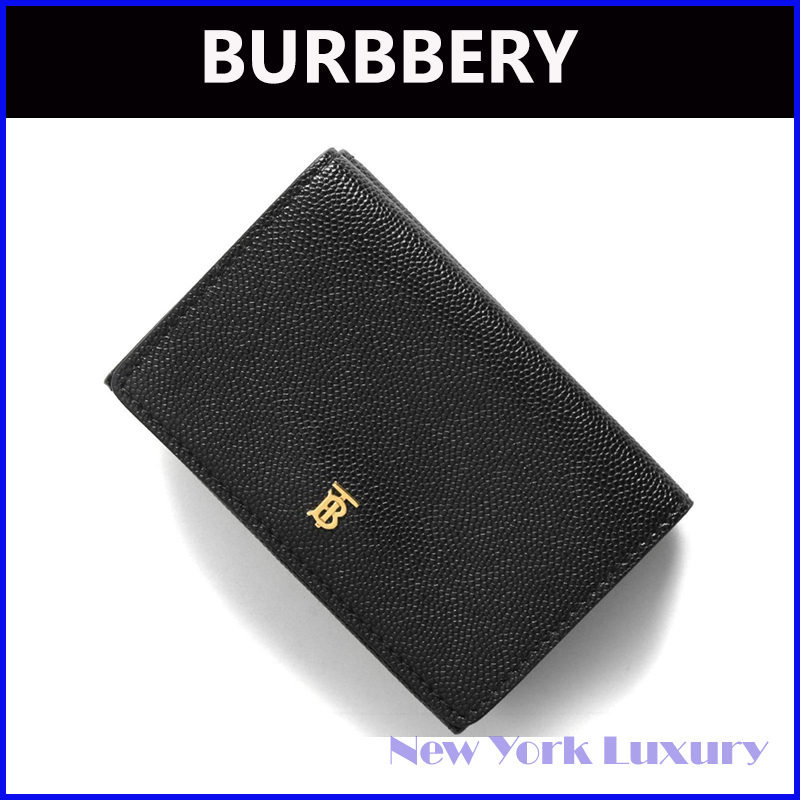 BURBERRY★素敵！LARK BLACK GOLD TB LOGO TRIFOLD WALLET