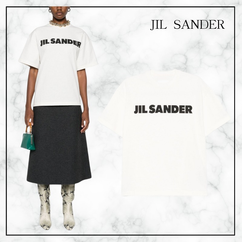 【JIL SANDER】コットンロゴ半袖Tシャツ