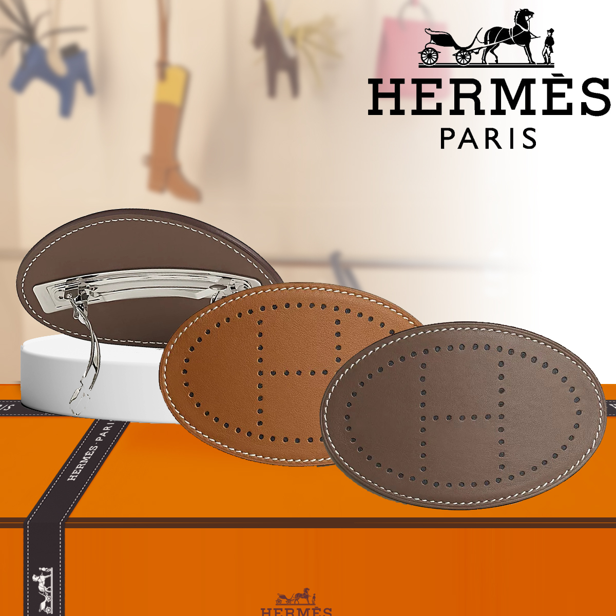 HERMES バレッタ Evelyne GM