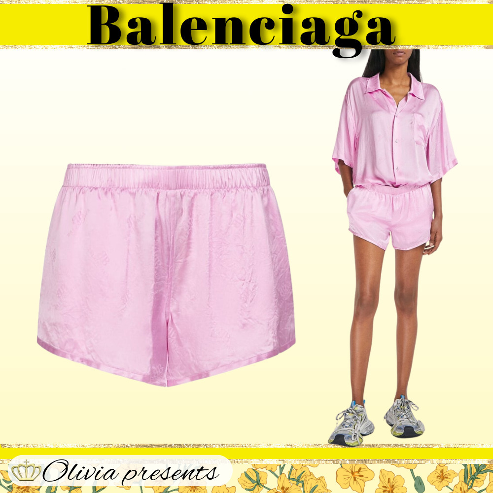 【BALENCIAGA】ジャカードシルクランニングショーツ