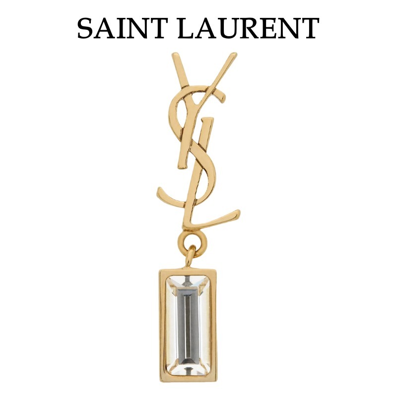 【Saint Laurent】クリスタル カサンドレシングルイヤリング