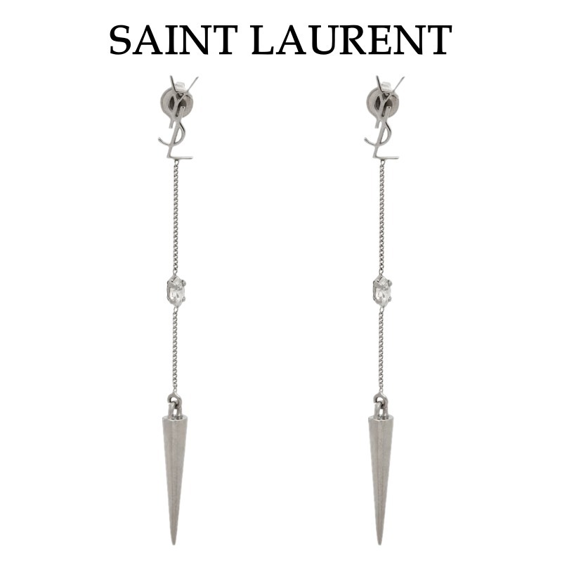 【Saint Laurent】ロゴスパイクイヤリング