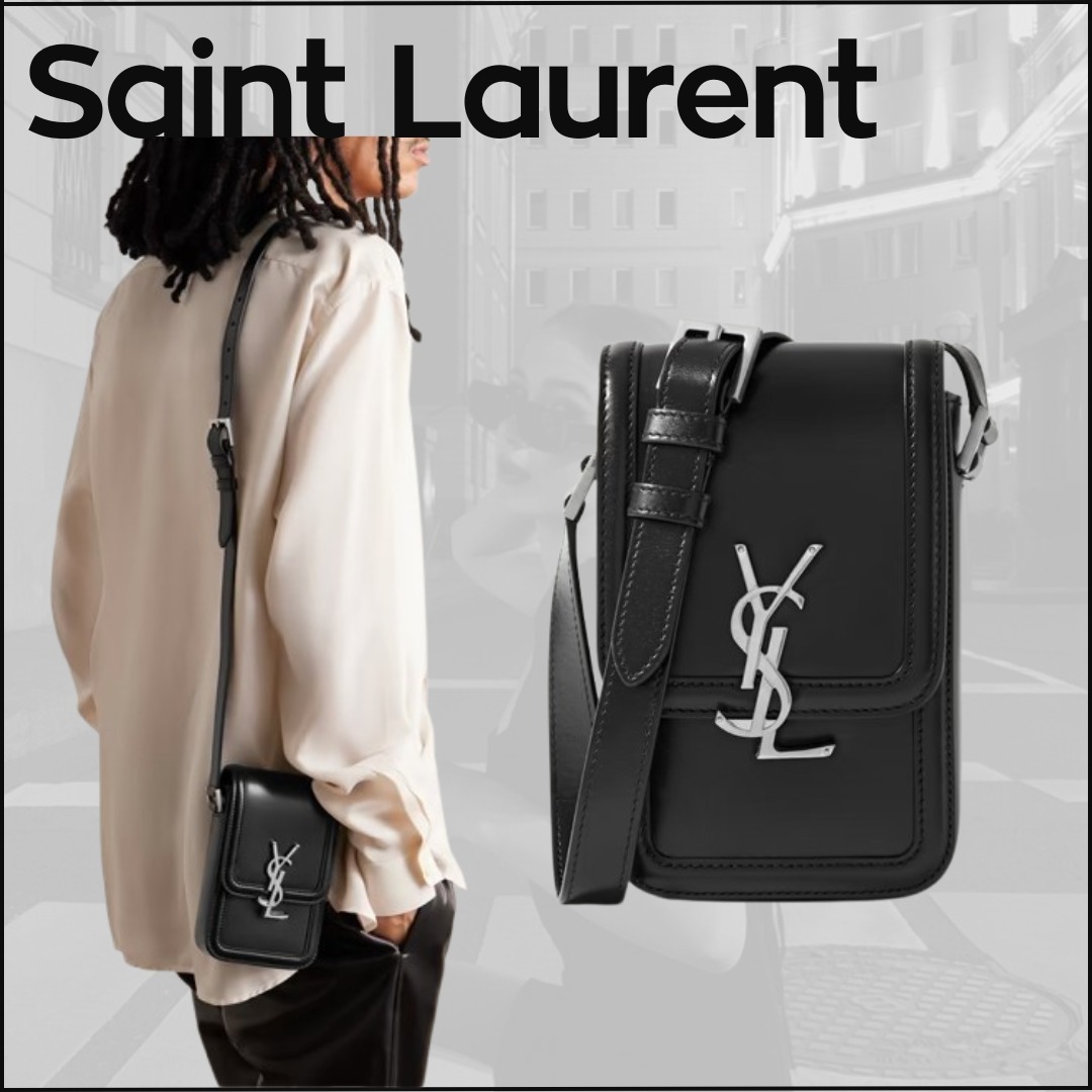 【Saint Laurent】Mini Logo-Embellished Leather Messenger Bag