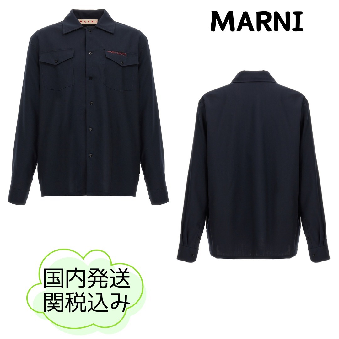 MARNI マルニ Logo embroidery shirt ロゴ シャツ 長袖