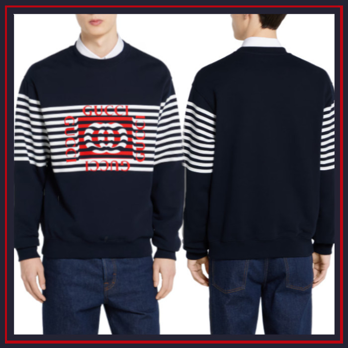 GUCCI《コットンジャージー スウェットシャツ》ネイビー 直営店