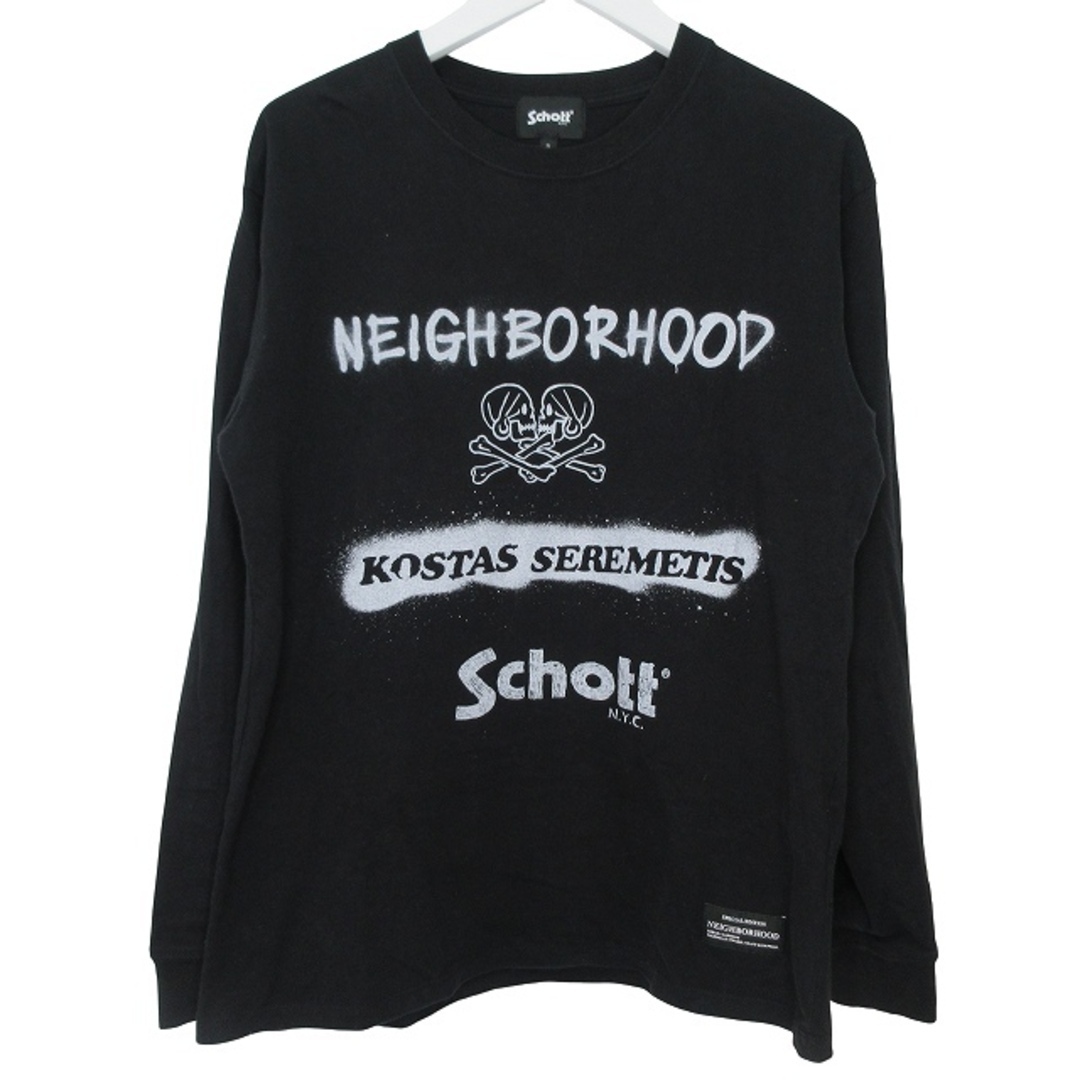 ショット SCHOTT ×NEIGHBORHOOD 長袖 Tシャツ S ロゴ
