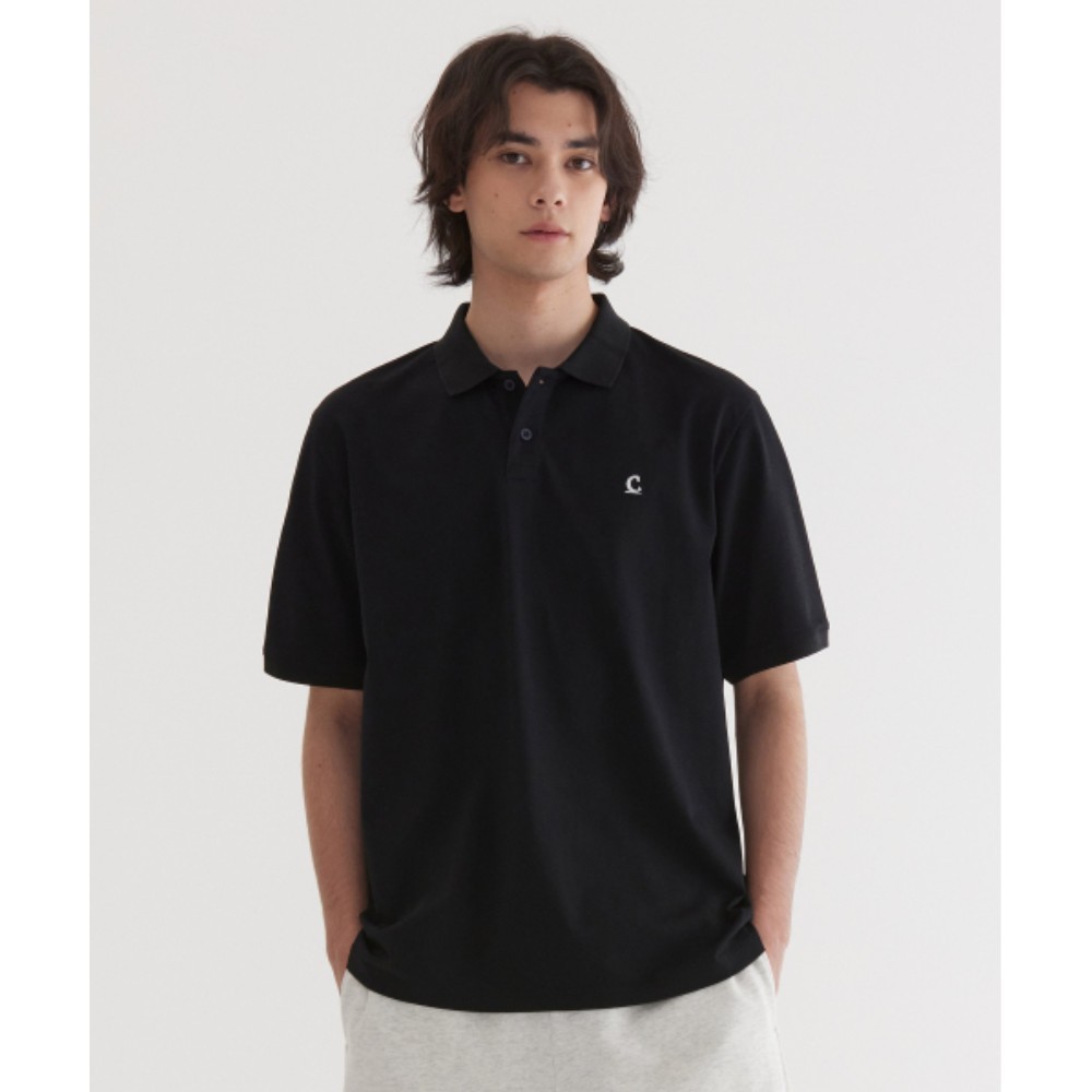 ★COVERNAT★ Soft Polo T-Shirt Black CO2502ST05BK