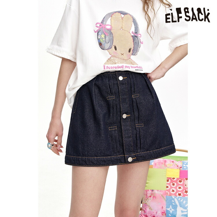 ELFSACK スカート デニム レトロ