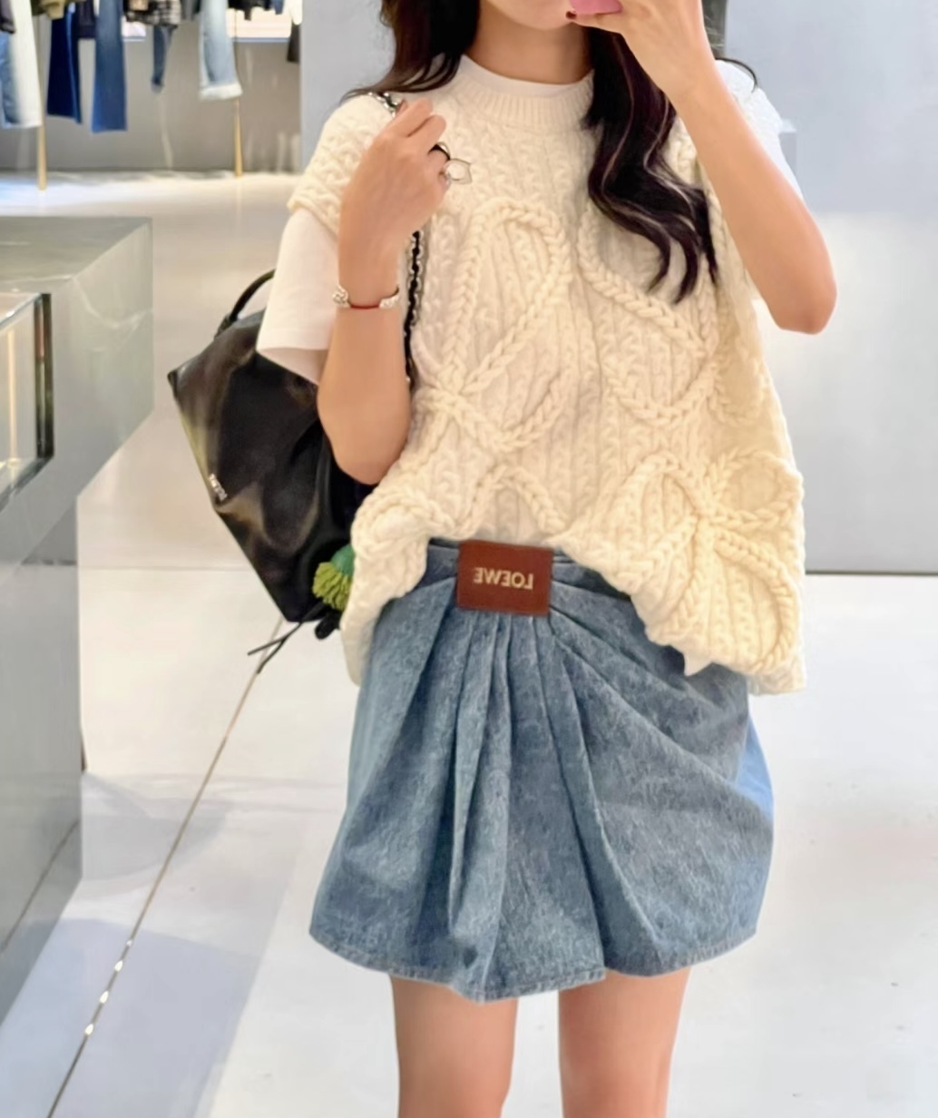 ドレープが美しい《LOEWE》ドレープドデニムミニスカート