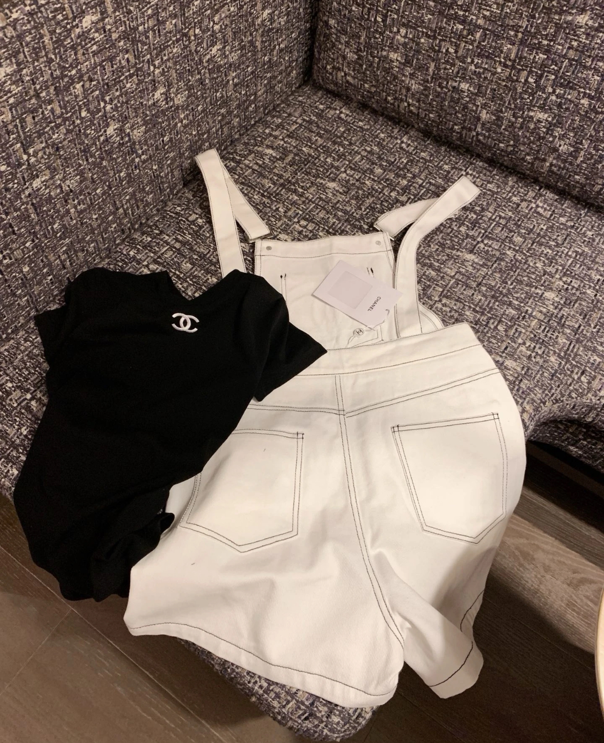 《CHANEL》オーバーオール サロペット ホワイト ココマーク