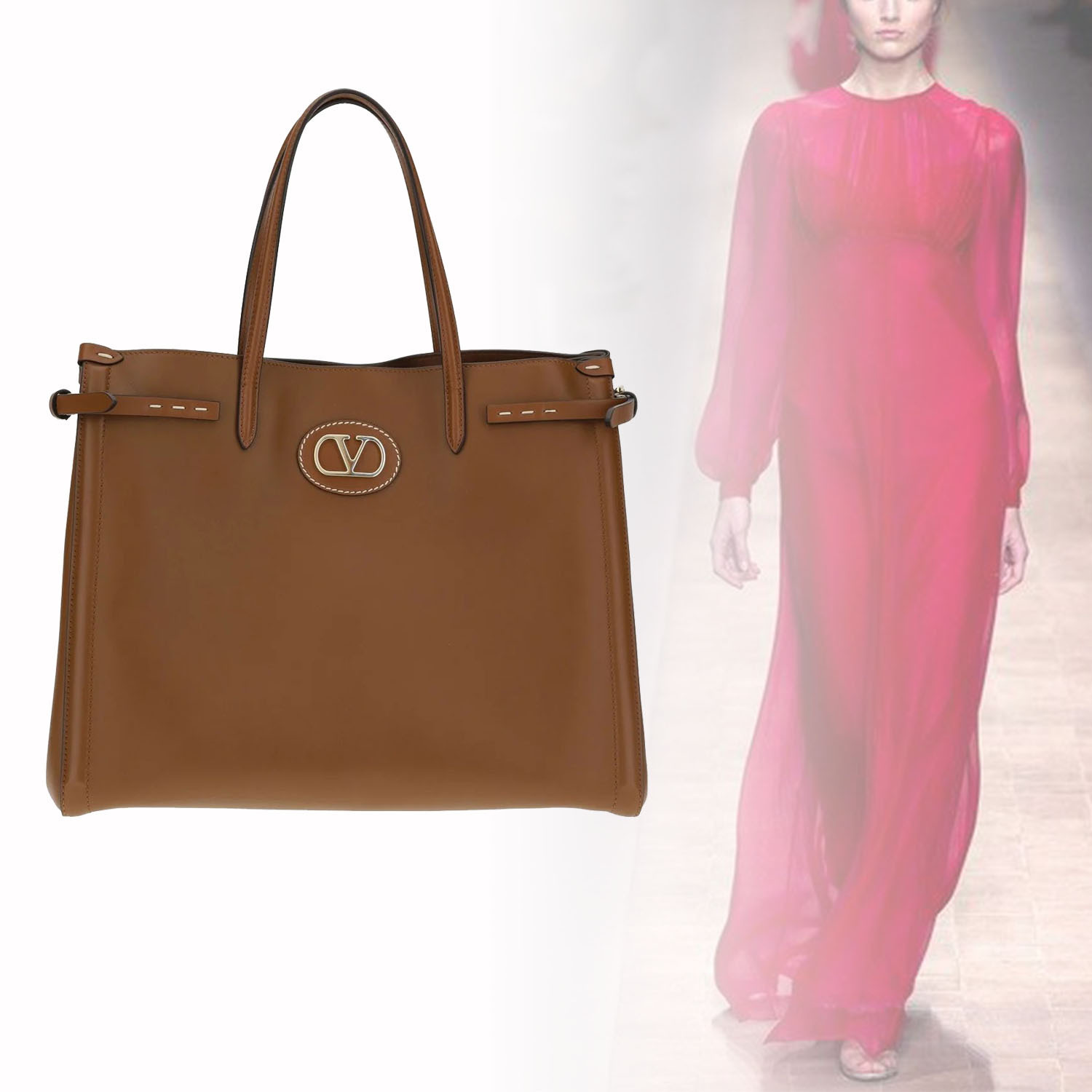 ◆VALENTINO◆ アンティーブ Vロゴ ミディアムトートバッグ