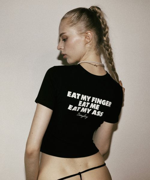 【BADBLOOD】Eat Me スリムTシャツ - ブラック