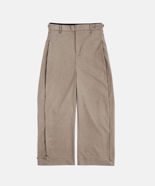 【BADBLOOD】101 Curved Slacks - Brown/Stripe