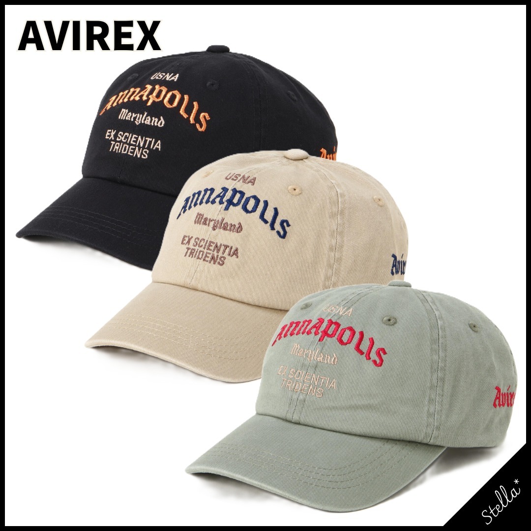注目■AVIREX■大人気 US NAVY LOGO CAP 3色 国内発送 すぐ届く
