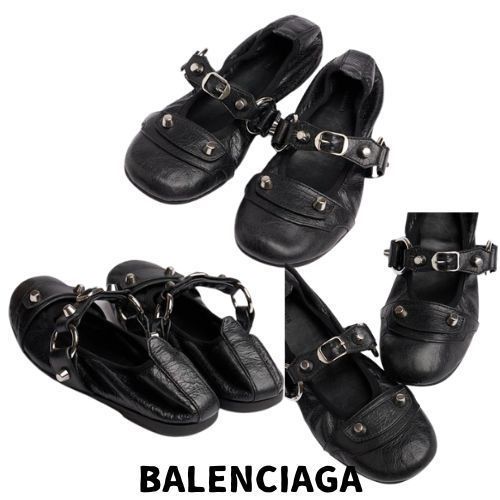 【BALENCIAGA】シティフラットレザーバレリーナ